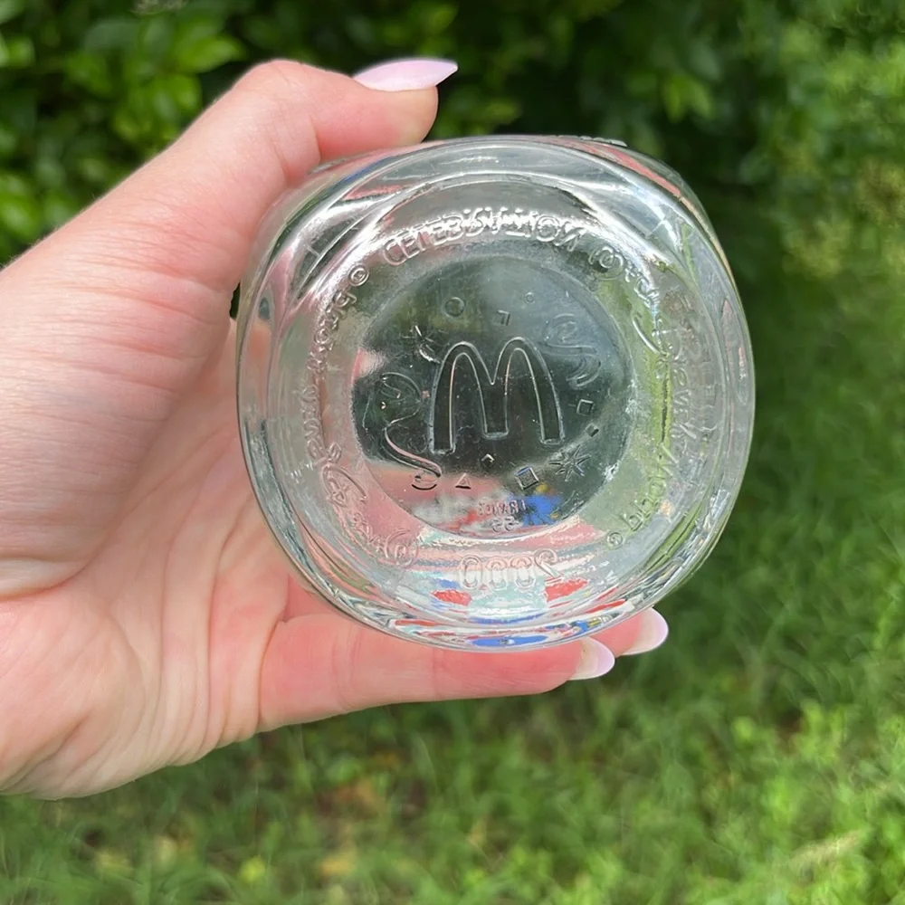 Vintage 2000 Disney Mickey Mouse McDonald’s Drinking Glass Cup Clear w Decals